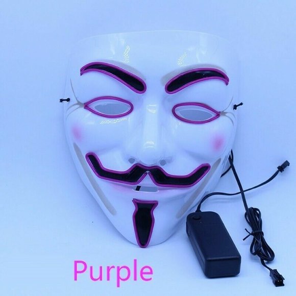 Clubbing Rave Party Light Up Scary LED Mask Costume Cosplay - Picture 7 of 14